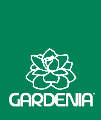 Gardenia stacked lockup in a green box